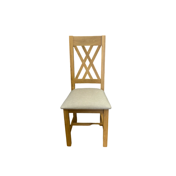 York Oak Double Cross Back Dining Chairs